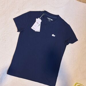 NWT TF9246 Lacoste navy blue tshirt women 36 S